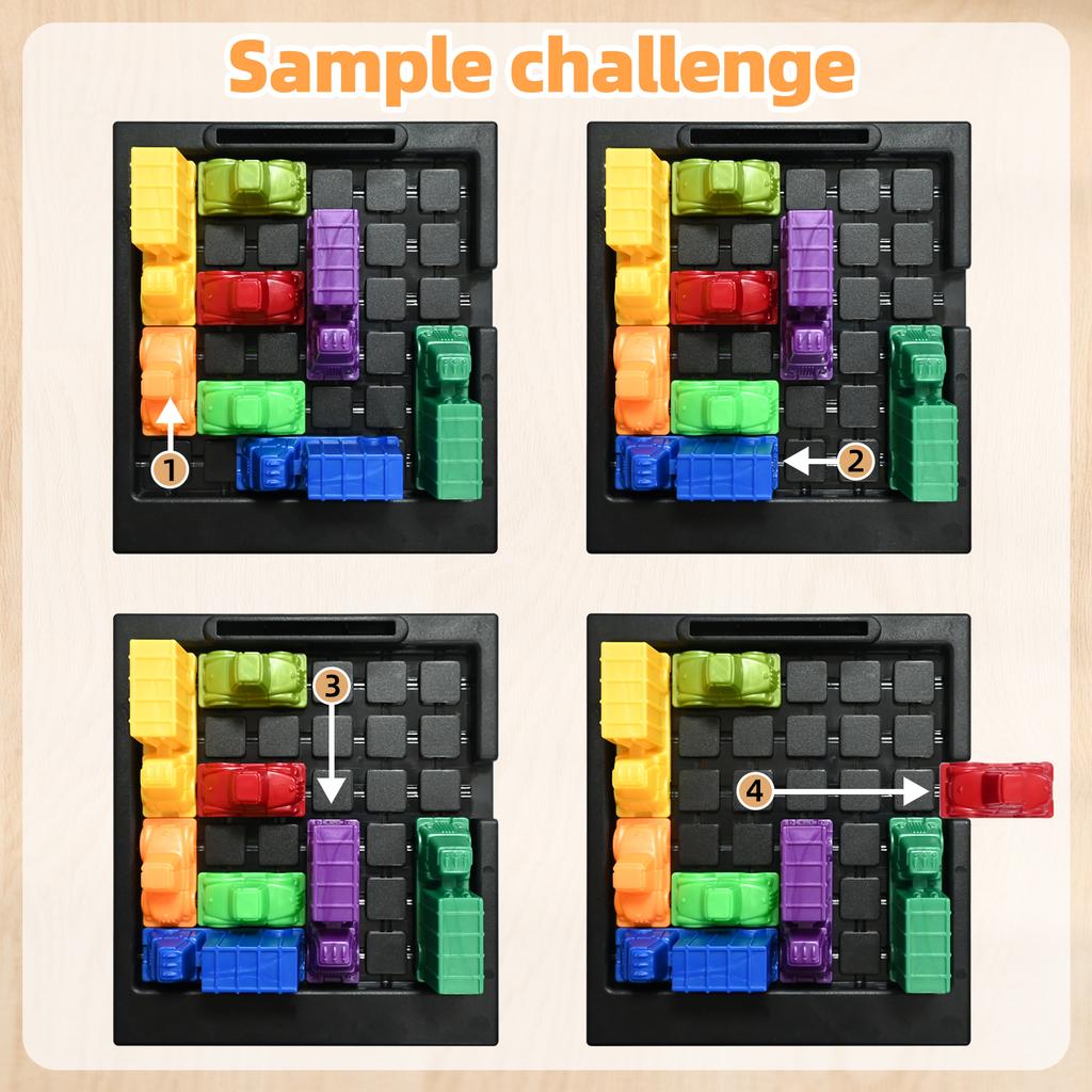 Ora di punta Auto Huarong Road Ragionamento Logico Gioco da Tavolo Puzzle per Bambini Pensiero sul Traffico Gioco di Sgombero Giocattoli Interessanti