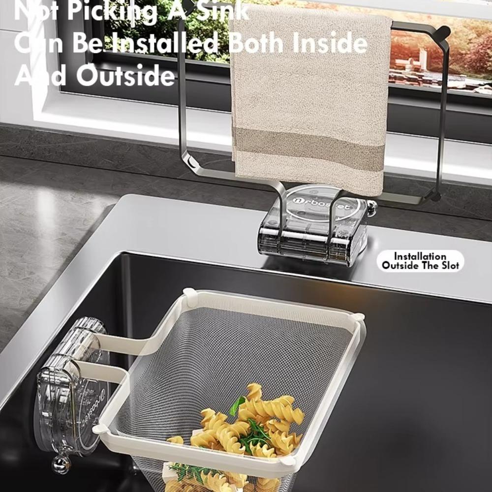 Multi-Purpose Kitchen Sink Filter Rack Suction Cup Food Drainer Shelf  Household