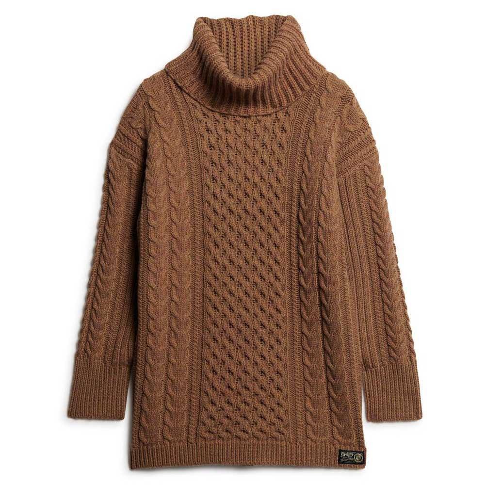 Superdry Damen Braun Wickelkleid Mit Rollkragen - Bild 2