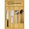 Bamboo Utensil Organizer for Kitchen Drawers, Utensil Tray and Cutlery Silverware Holder,Wood Drawer Dividers with 5 Slots