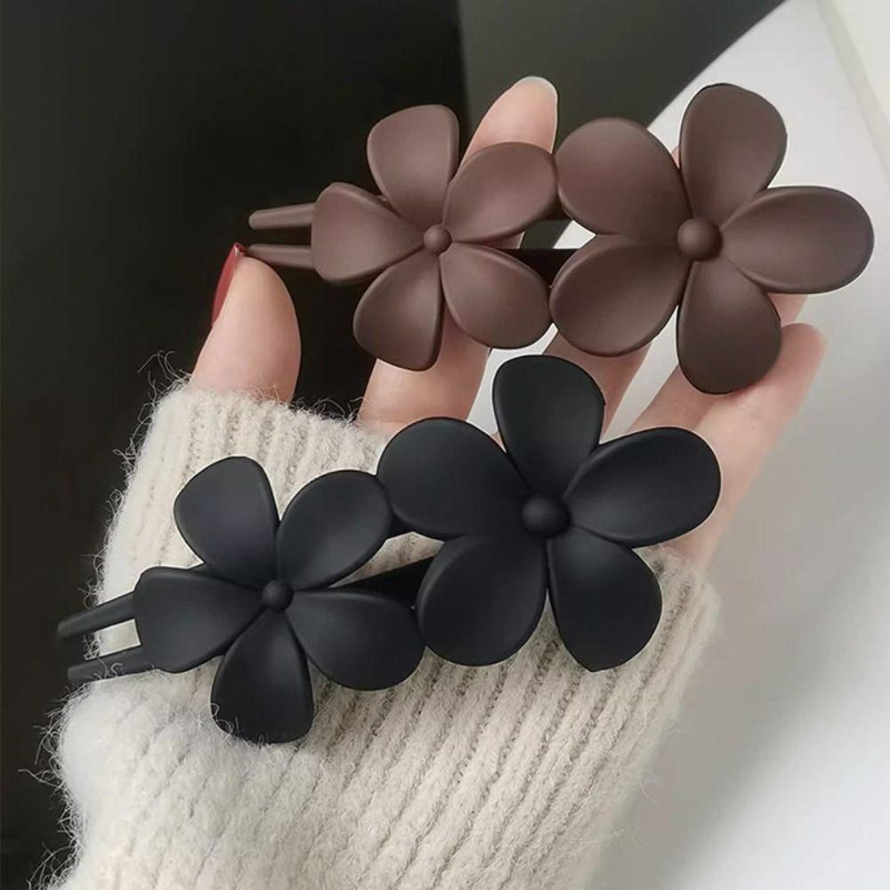 7 PCS Frosted Flower Barrettes Matte Hair Accessories Flat Hair Claw Clips  Beach Party
