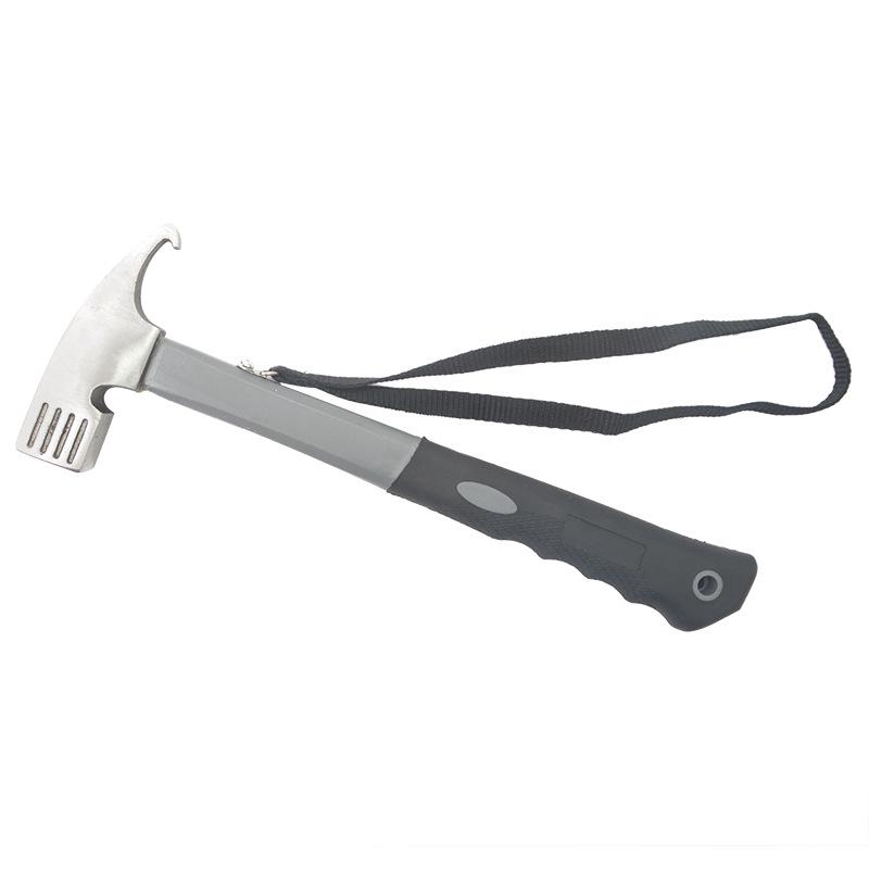 Multifunctional Outdoor Hammer: High-Carbon Steel Camping Tool with Ground Nail Puller