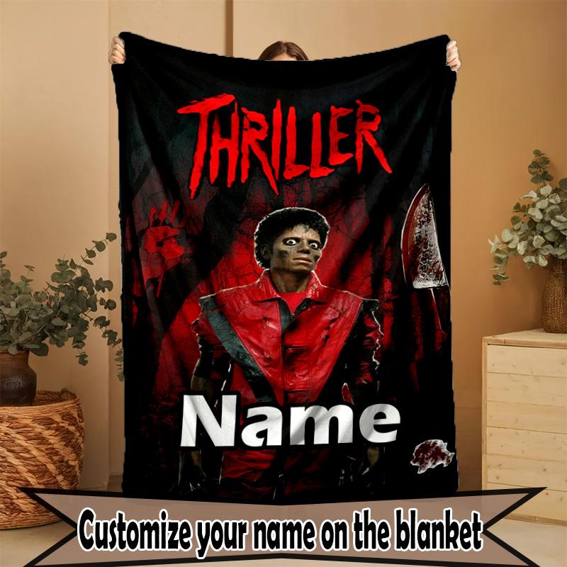 Personalisierte Michael Jackson Druckdecke mit individuellem Namen, Heimdekoration, Schlafzimmer, Sofa, Camping, Couch, Geschenke für Geburtstag WeihnachtenEnthusiasten