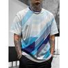 Outdoor Fitness Sports Men's Short Sleeved T-shirt Casual Top Summer Striped Style