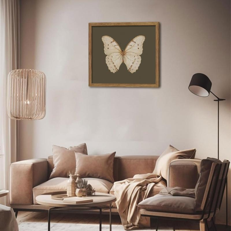 Antique Picture Frame Butterfly Paintings Wall Art Wall Hanging Decoration Wood Frame Easy Installation Home Accent