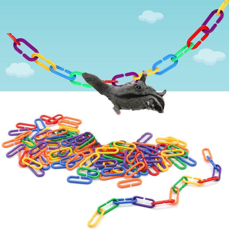 Honey 100/150Pcs Bag Weasel Products Climbing Toys Flying Mouse Climbing Training Supplies C-Type Chain Buckle Block