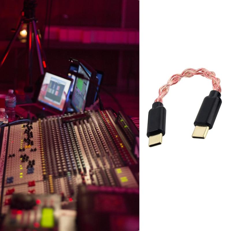 Type C to Type C Headphone Amplifier Cable Single Crystal Wire Sound Transmission for Mobile Phone Accessories