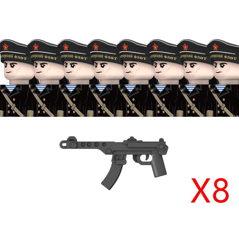 WW2 Military Navy Series Soldier Figures Building Blocks Navy Warrior Bricks Toys Gifts