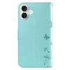 For iPhone 16 Leather Case Wallet Phone Cover Dandelion Imprint