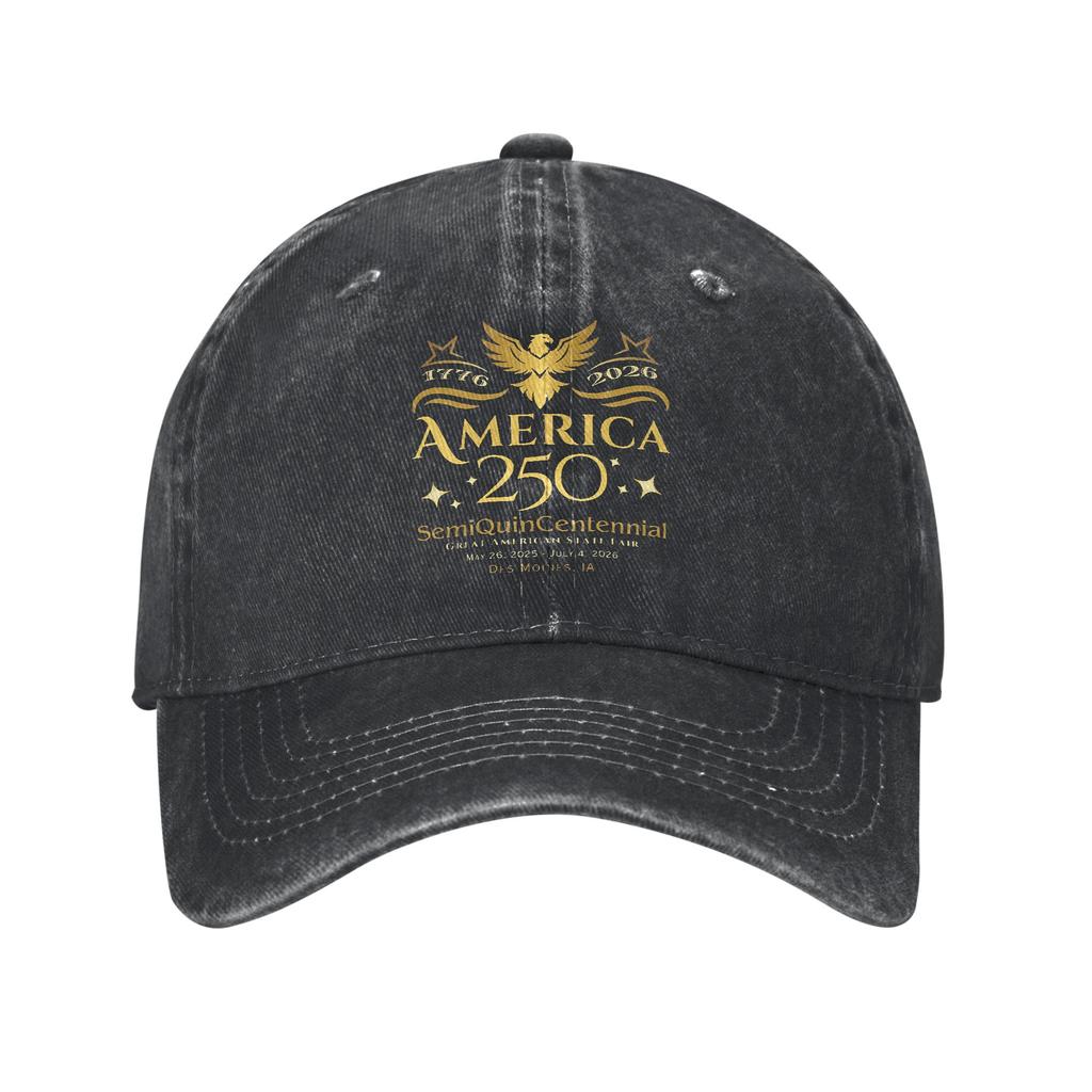 USA Th Anniversary American Baseball Caps Casual Distressed Denim Washed Sun Cap for Unisex Women Outdoor Adjustable Fit Cap