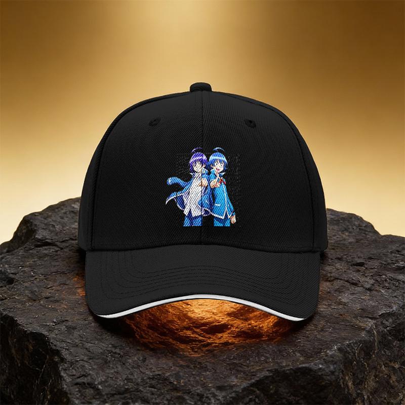 Blue Anime Character Hat, Unisex Printed Baseball Cap Sandwich Brim Sports Cap, Suitable for Daily Commuting and Travel - An Exc