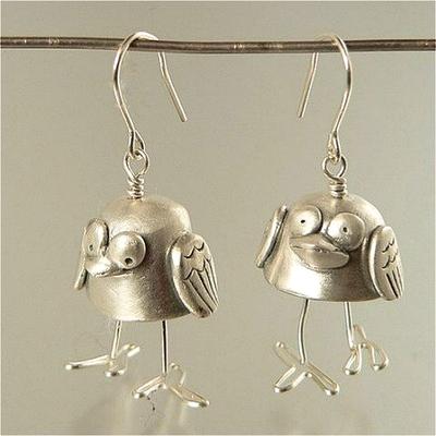 Vintage Silberplattiert Handgeschnitzte Vögel Form Hängende Ohrringe für Damen Kreativer Anhänger Festival Schmuck Zubehör