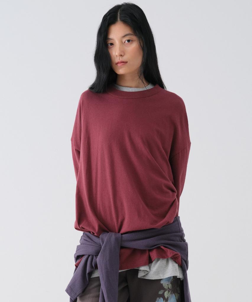 CENTAUR.KR Nep Oversize Long Sleeve_Burgundy