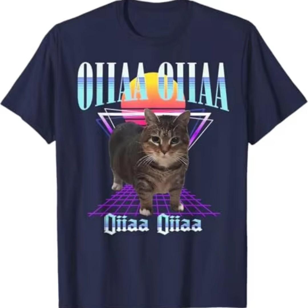 

Oiia Oiia Cat Meme Funny Spinning Cat Novelty Gift TShirt for Unisex and Women Funny Cat Lover Saying Short Sleeve Graphic TShirt 4XL