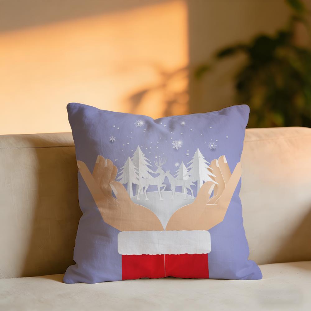 Süßer Weihnachts Kissenbezug Gemütliches Samt Kissen Weiches Warmes Kissen Für Sofa Bett