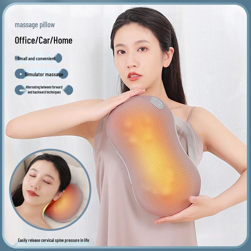 Multi-Functional Neck and Lumbar Support Massage Pillow for Home & Car