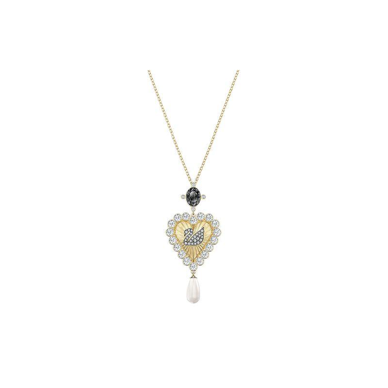 Swarovski Vintage Herz Schwan Halskette Damen Halskette Gold 5452384