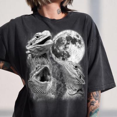 Three Bearded Dragons Shirt, Full Moon Reptile Tee, Beardie Lover Gift