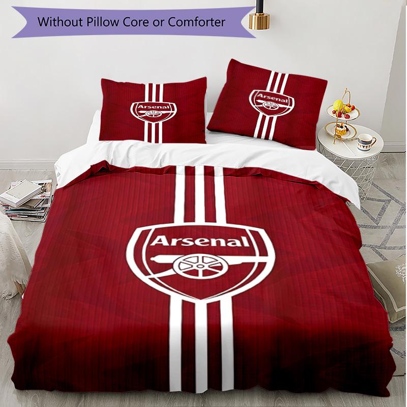 3pcs Duvet Cover Set (1*Duvet Cover + 2*Pillowcase, Without Core), Football team.C Print Soft All‑Season Bedding Set, Home Bedroom Decor Gift