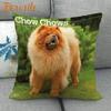 Custom Chow Chow Dog Pillowcase Cartoon Girl Wedding Decorative Cotton Linen Pillow Case For Home Pillow Cover 45X45Cm One Side