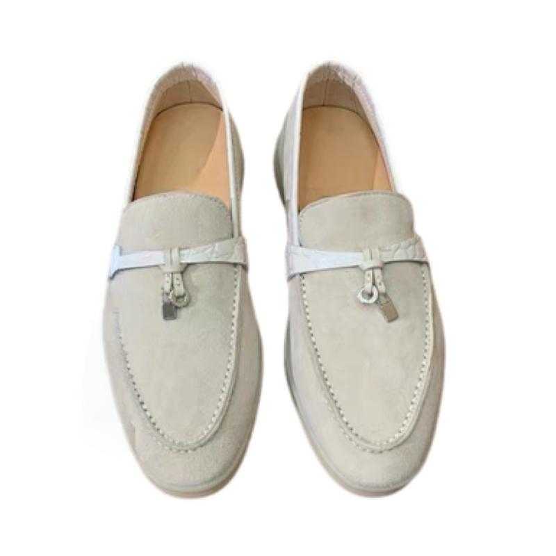 High-Grade Sheepskin Wear-Resistant Casual Loafer Shoes Couple's Loafers Customizable Colors Available A040224