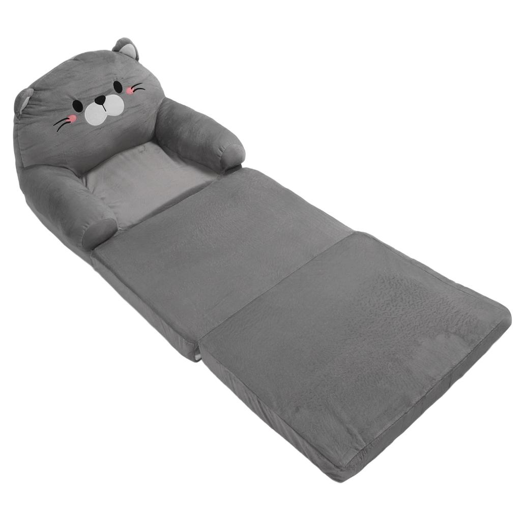 Kids Couch Toddler Chair Plush Cute Cat Fold Out Floor Seating Cushion Armrest Sofa Bed for Napping