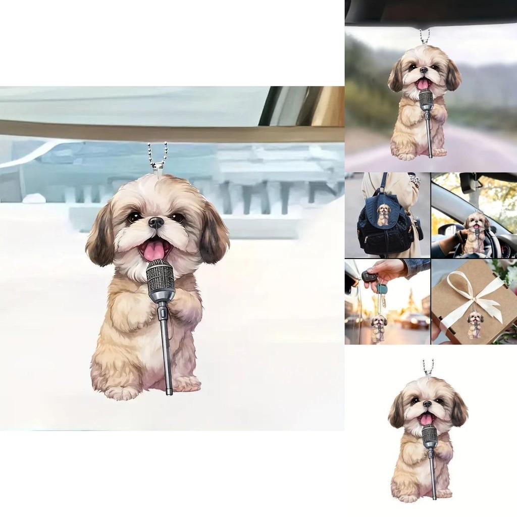 Delightful Acrylic 2d Cute Dog Car Decor Stylish Cartoon Design For Unique Interiors