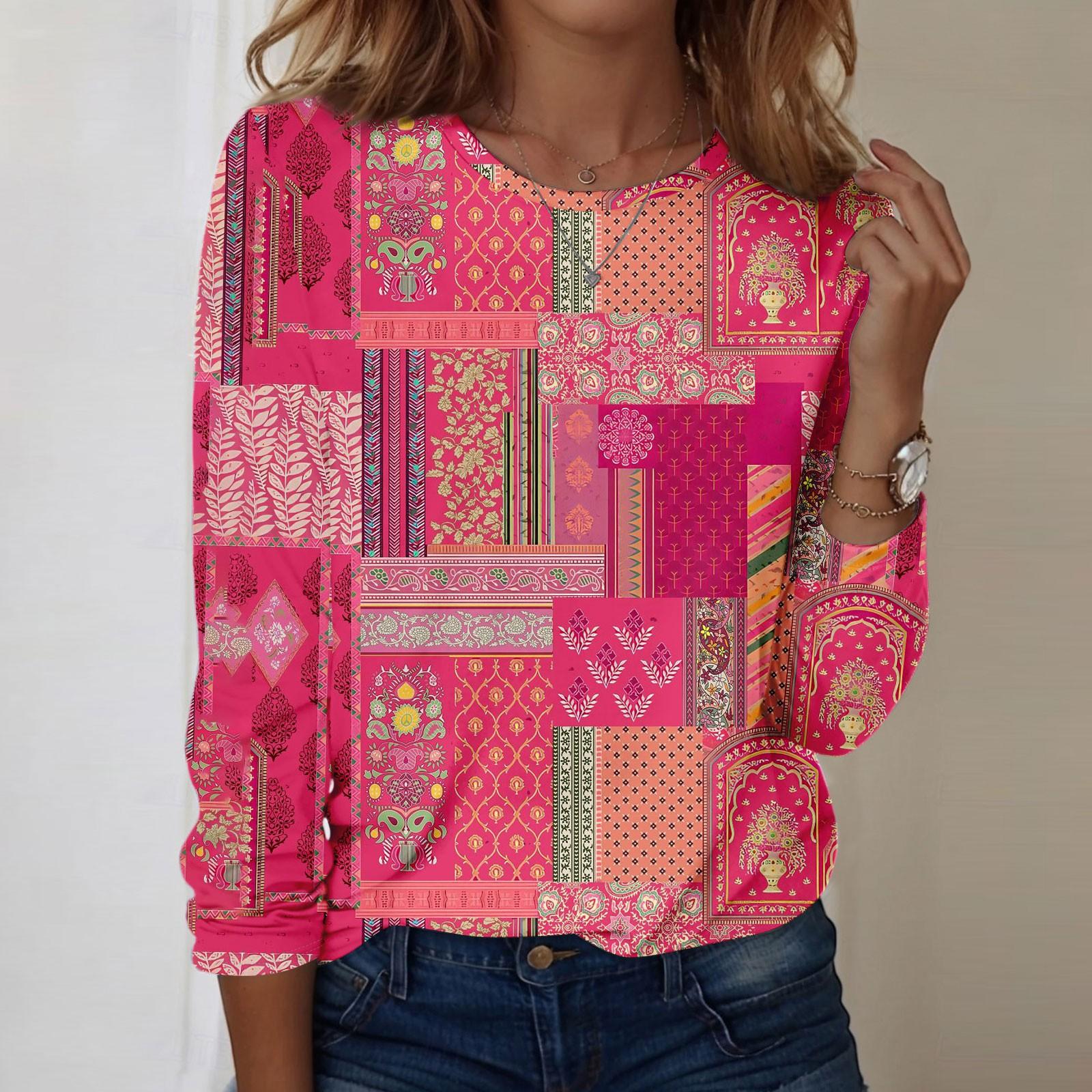 

Рубашки с длинным рукавом для женщин, милые футболки с графическим принтом, блузки, повседневные базовые топы больших размеров, пуловеры XL