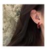 Angkor Red Small Hoop Earrings: Retro Design, 925 Silver Needle