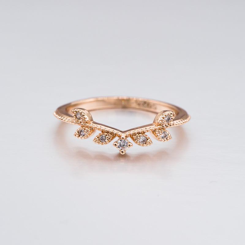 Exquisite Moonstone Ring Pair, Women'S Accessories, Copper-Plated Rose Gold Zircon Party Ring.