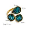 CARLIDANA Fashion Jewelry Open Rings 18K Gold Plated Stainless Steel Simple Multi-Color Crystal Ring For Women Jewelry