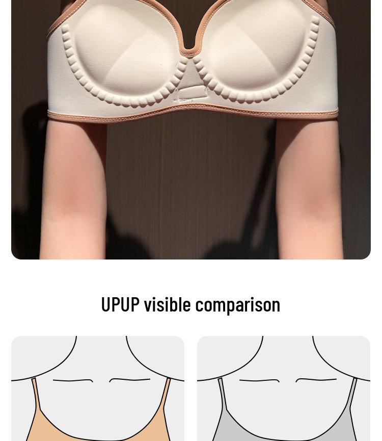 Striped Push-Up Bra for Small Bust: Padded, Lifts, Supports Side and Prevents Sagging, Adjustable Fit