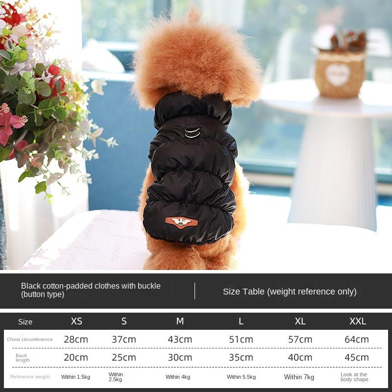 Roupas para cães Colete de inverno Roupas quentes de algodão acolchoado Roupas para cães Roupas para bipés Roupas para animais de estimação