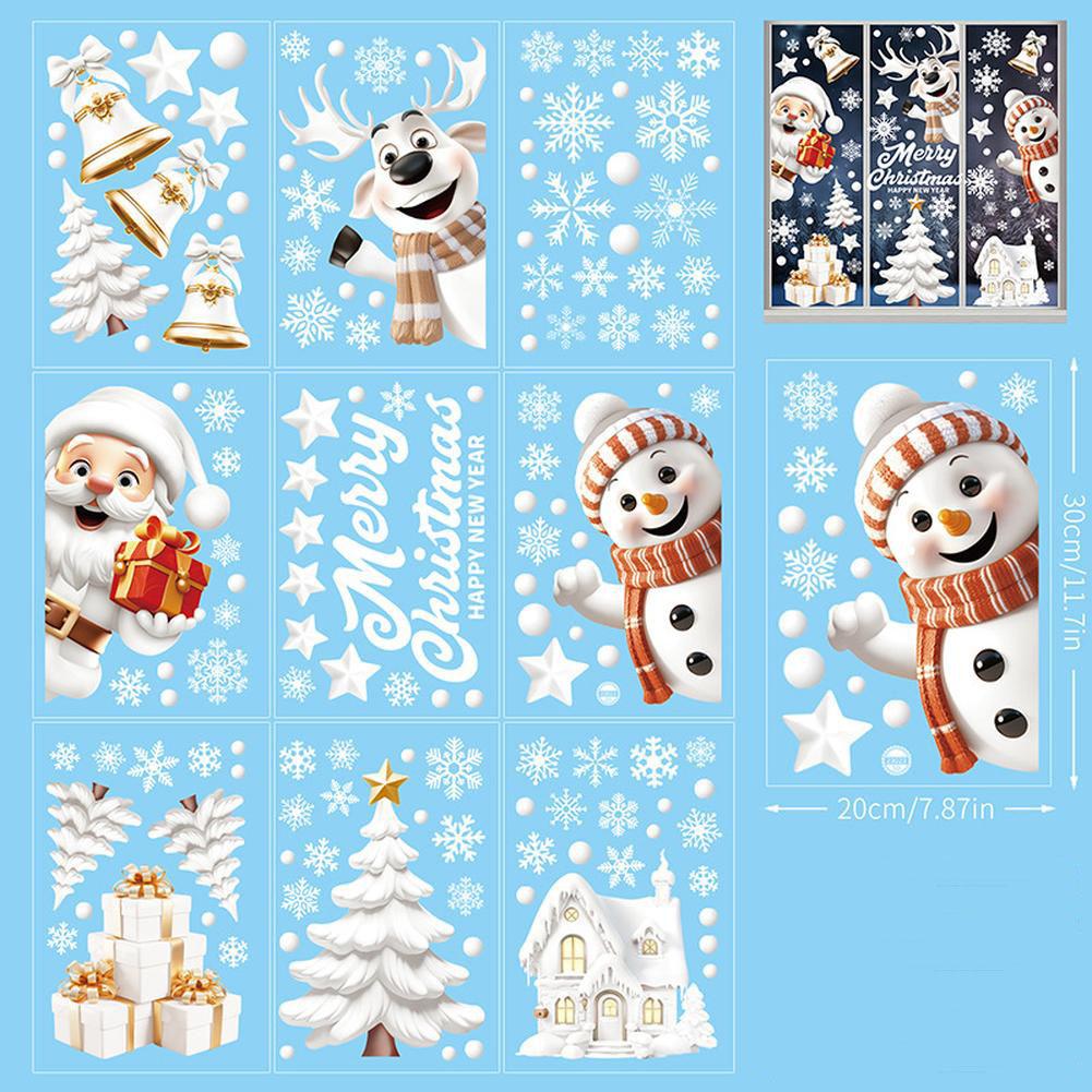

Christmas Window Stickers, 9 Sheets 146 Pcs Merry Christmas Window Clings For Glass Windows, Reusable Double Sided Static Christmas Window 20 x 30cm (9 sheets)
