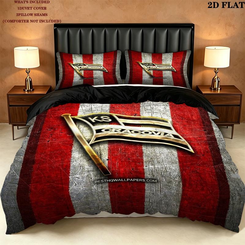 Ks Cracovia Pattern Bedding Uilt Set Uilt Cover Pillowcase Home Decoration Birthday Gift (1 * Duvet Cover + 2 * Pillowcase Without Core)