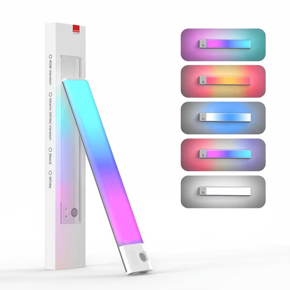 

Rechargeable aluminum alloy cabinet light, RGB motion sensor night light, LED color light, dimmable