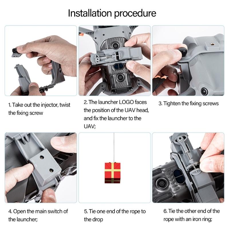 Precisions Payloads Delivery Air Dropping Thrower for Air 3 Drones Landing Gear and Long Releases Mechanism