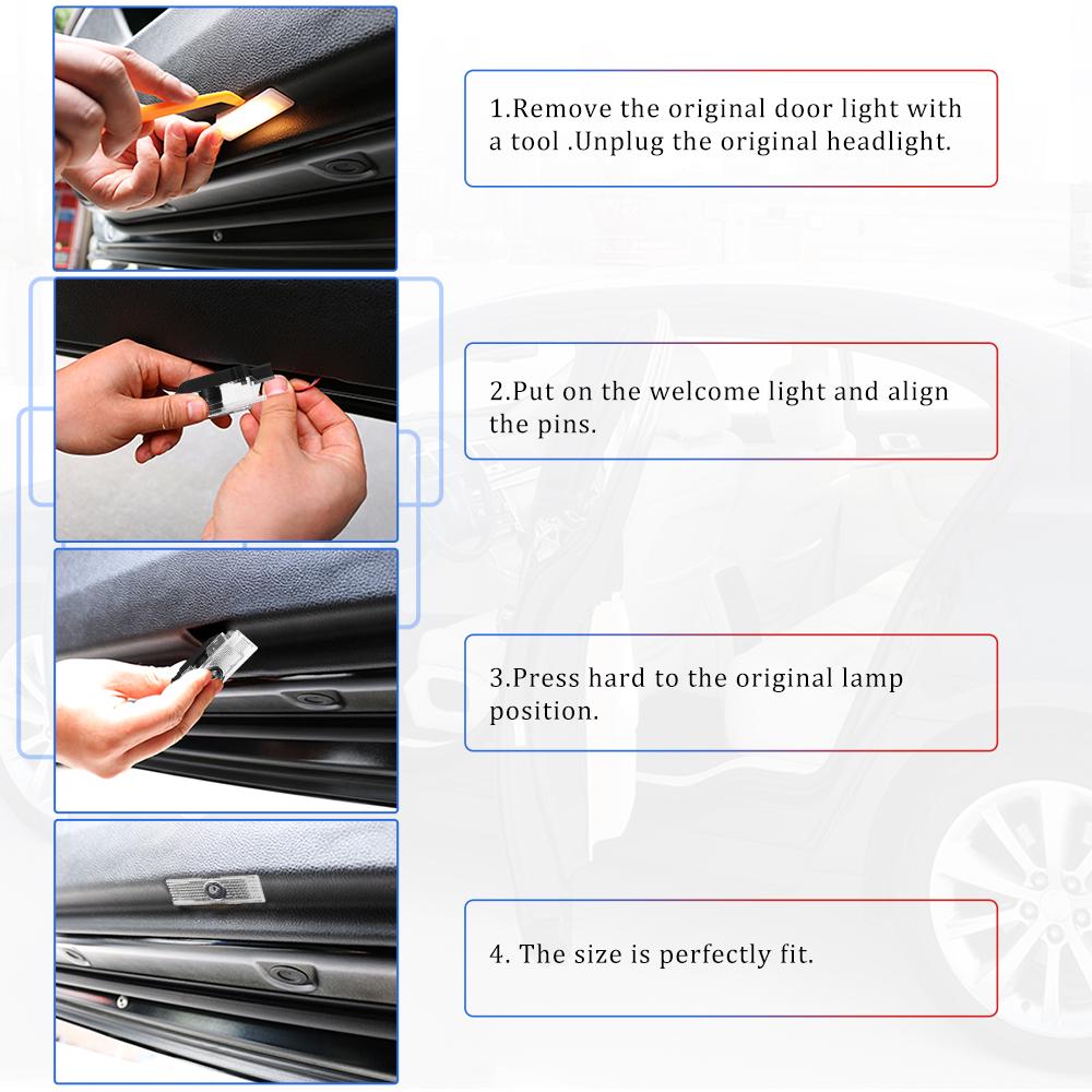 Red For Dodge Door Shadow Light 2pcs Dodge Courtesy Light Car Door Welcome Light For Dodge Challenger 2008-2019 SRT Car Styling