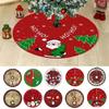 60/70/90cm Christmas Tree Skirt Red Christmas Tree Foot Cover Santa Claus Snowflake Christmas Tree Carpet Base Mat Decorations