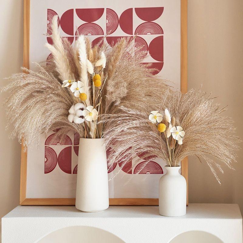 80pcs Pampas Dried Flowers Bunny Rabbit Tail Grass Bouquet Boho Home Marrige Decor Fake Flower Pampa Wedding Festival Decoration