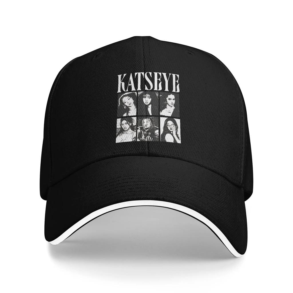 Lipgloss Katseye Kpop Idol Baseballkappen Mode Sandwich-Kappe Unisex Polyesterkappen Hut Sport