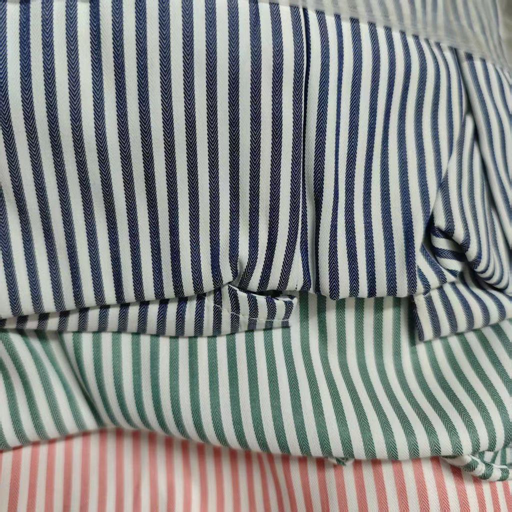 Striped Pocket Button Dress with Suspender and Short Skirt