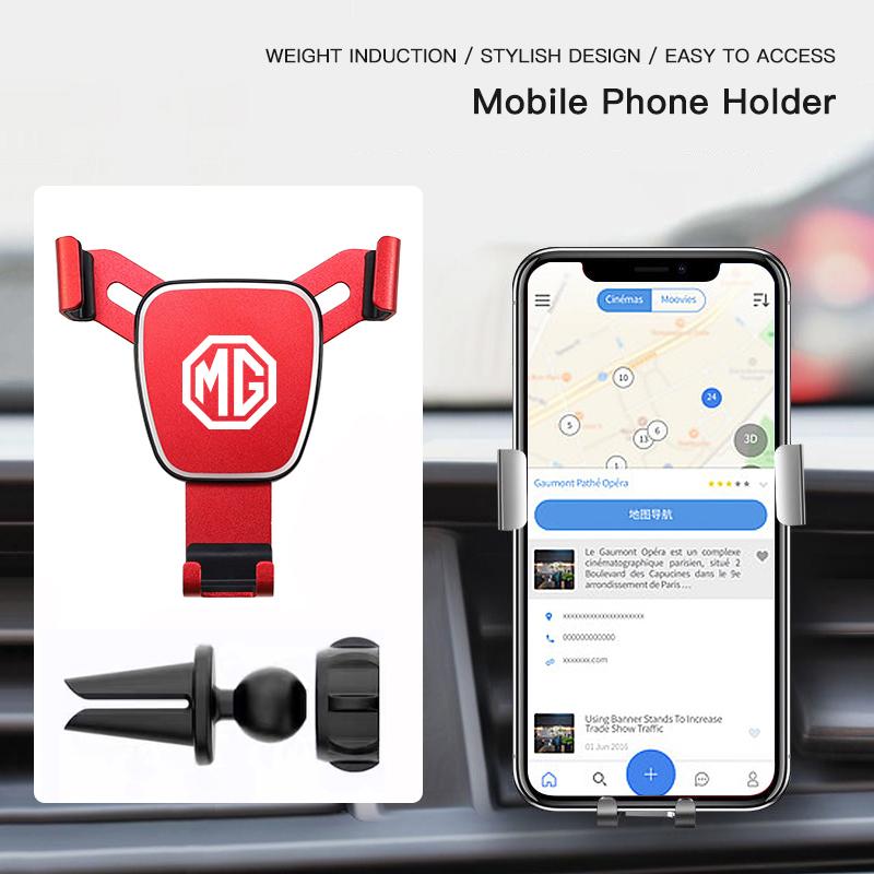 Gravity Car Phone Holder Ventilation Clip Phone Holder Holder Suitable for MG ZS 5 7 6 Cyberster MG4 EV ES5 HS ONE GT GS MG3 3SW
