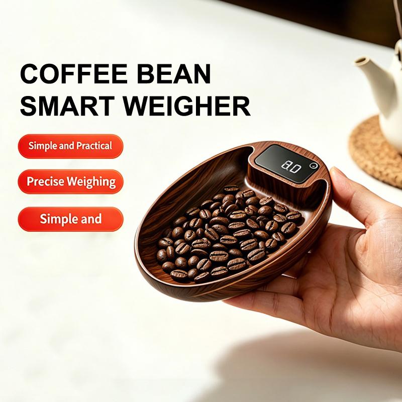 1Pc Coffee Bean Electronic Scale Bean Tray Scale 0.1G High-Precision Walnut Small Solid Wood Italian Coffee Scale