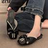 Fashion Pearl Slides With Bow Woman Slippers New Collection Original Style Shoes for Women Unique Waterproof Chic and Elegant