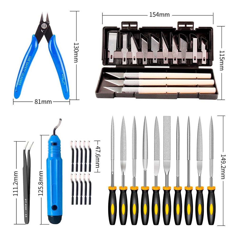 3D Drucker Tool Kit Entgraten Werkzeug Düse Reinigung Nadeln Gravur Messer Carving Werkzeug DIY 3D