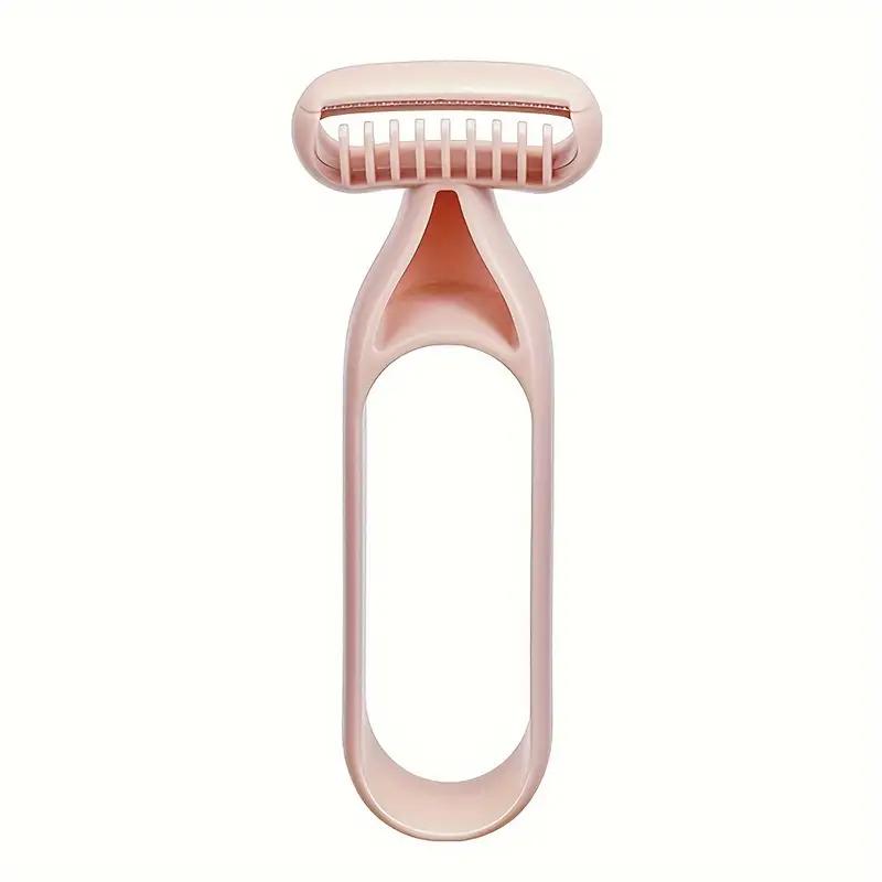 

Painless Hair Removal Razor Stainless Steel Manual Shaver for Women & Men Portable Groomer Tool for Underarms Legs Skin розовый