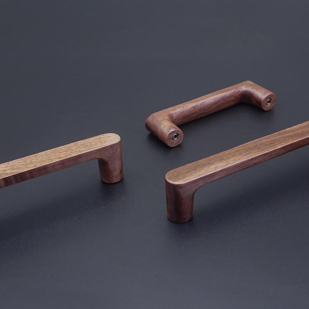 Natürliche Holzgriffe für Möbel Schwarznuss Buche Schrankgriffe Moderne Kleiderschrankgriffe Minimalistische Küchenaccessoires