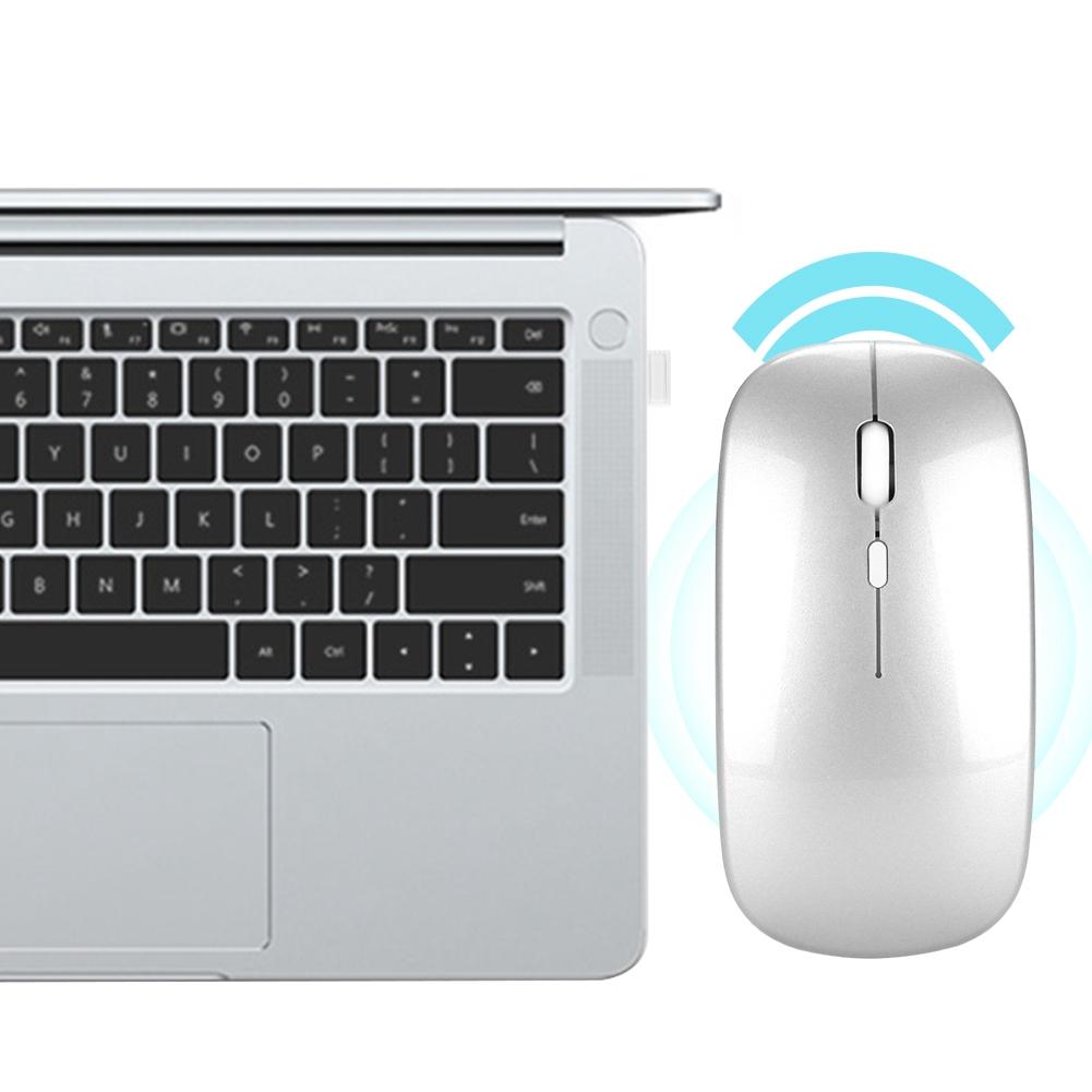 HXSJ M80 2,4G Ergonomická bezdrôtová nabíjateľná tichá myš s USB prijímačom (Strieborná)