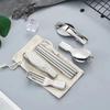 Creative Stainless Steel Folding Salad Spoon Fork Chopsticks Set Portable Outdoor Picnic Kitchen Tableware Household Supplies
